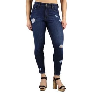 Fran Denim April Super High Rise Skinny Stretch Jean - Dark Wash, Size 27